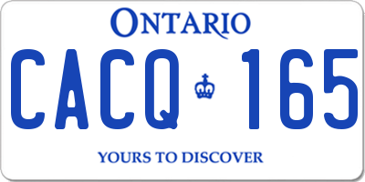 ON license plate CACQ165