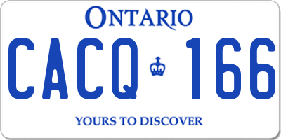 ON license plate CACQ166