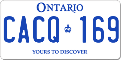 ON license plate CACQ169