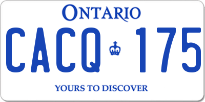 ON license plate CACQ175