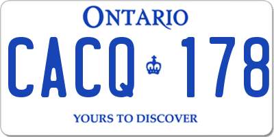 ON license plate CACQ178