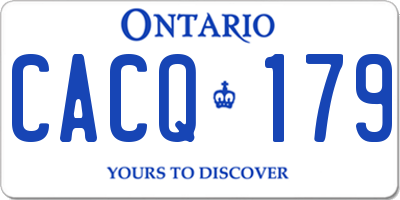 ON license plate CACQ179