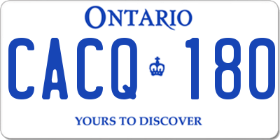 ON license plate CACQ180