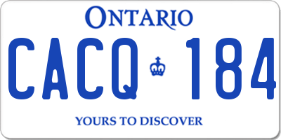 ON license plate CACQ184