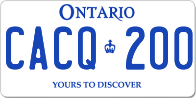 ON license plate CACQ200