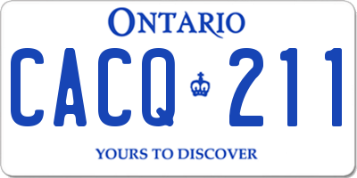 ON license plate CACQ211