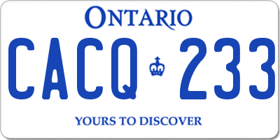 ON license plate CACQ233