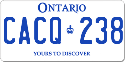 ON license plate CACQ238