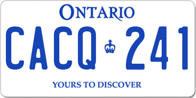 ON license plate CACQ241