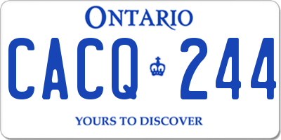 ON license plate CACQ244