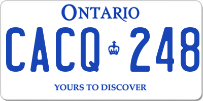 ON license plate CACQ248