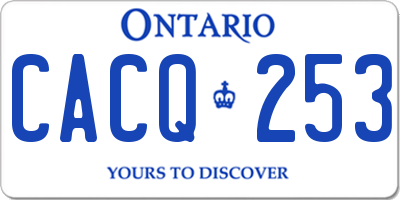 ON license plate CACQ253