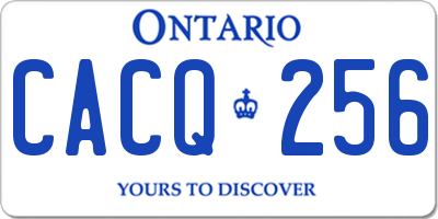 ON license plate CACQ256