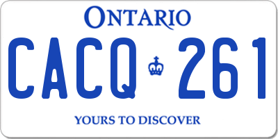 ON license plate CACQ261