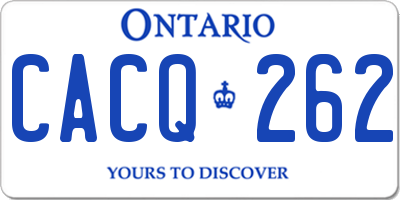 ON license plate CACQ262