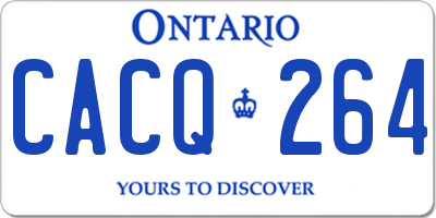 ON license plate CACQ264