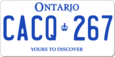 ON license plate CACQ267