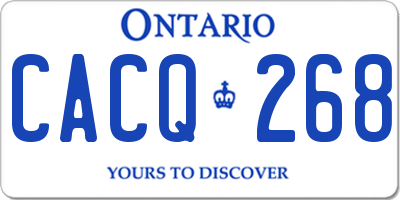 ON license plate CACQ268