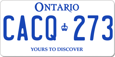 ON license plate CACQ273