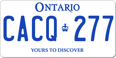 ON license plate CACQ277