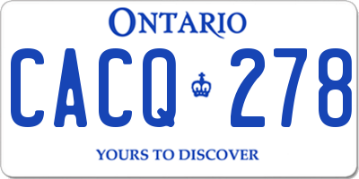 ON license plate CACQ278