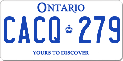 ON license plate CACQ279