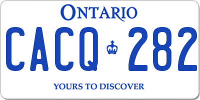 ON license plate CACQ282