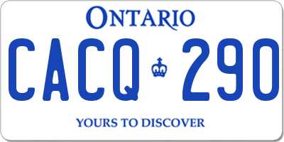 ON license plate CACQ290