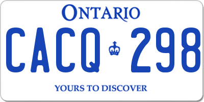 ON license plate CACQ298