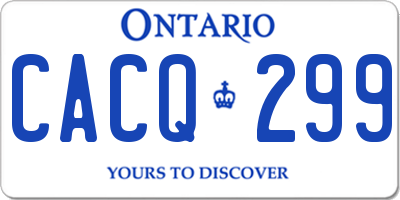 ON license plate CACQ299