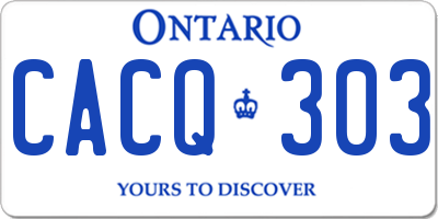 ON license plate CACQ303