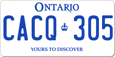 ON license plate CACQ305