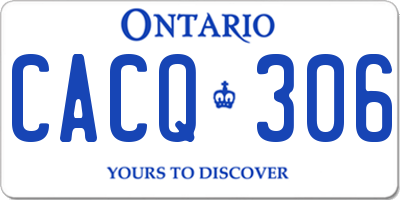 ON license plate CACQ306