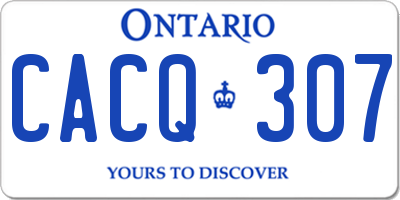 ON license plate CACQ307