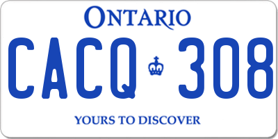 ON license plate CACQ308