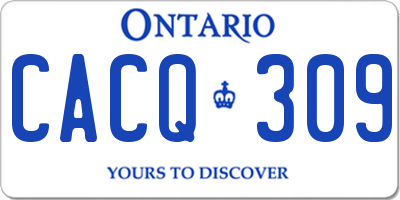 ON license plate CACQ309