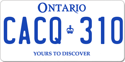 ON license plate CACQ310