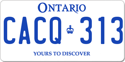 ON license plate CACQ313