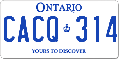 ON license plate CACQ314