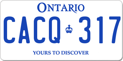 ON license plate CACQ317