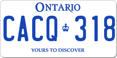 ON license plate CACQ318