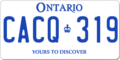 ON license plate CACQ319