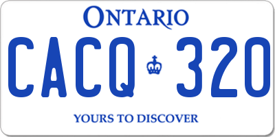 ON license plate CACQ320