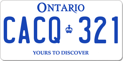 ON license plate CACQ321