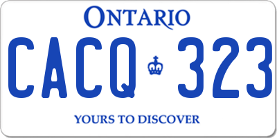 ON license plate CACQ323