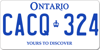 ON license plate CACQ324