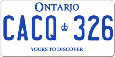 ON license plate CACQ326