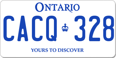 ON license plate CACQ328