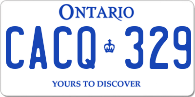 ON license plate CACQ329