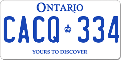 ON license plate CACQ334